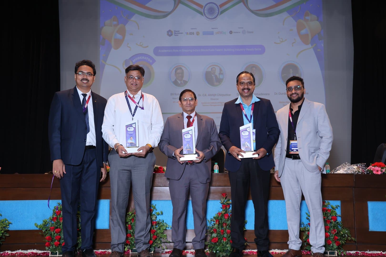 Dayal with award recipients